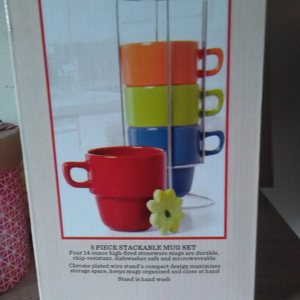 BNIB BELLA 5 Piece Stackable Mug Set - Picture 4 of 6